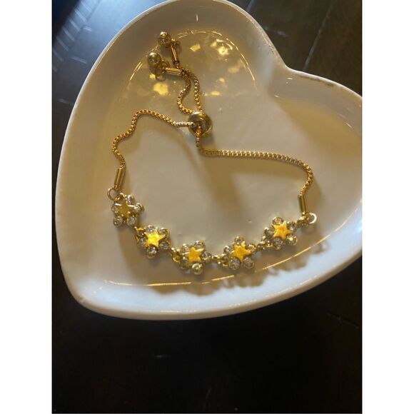 Gold Flower Adjustable Bracelet Jewelry Small - Picture 2 of 5